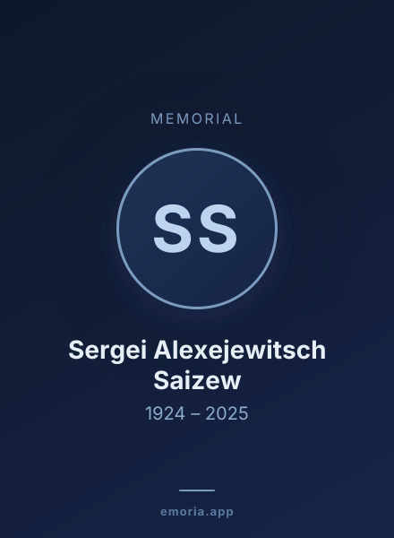 Memorial portrait of Sergei Alexejewitsch Saizew