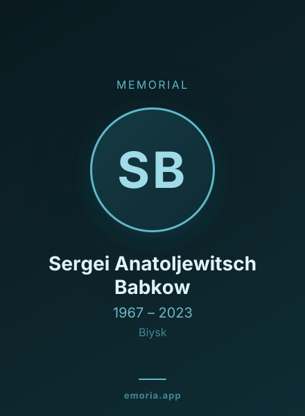 Memorial portrait of Sergei Anatoljewitsch Babkow