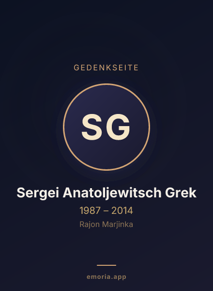 Gedenkportrait von Sergei Anatoljewitsch Grek