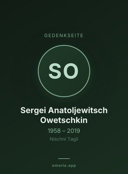 Gedenkportrait von Sergei Anatoljewitsch Owetschkin