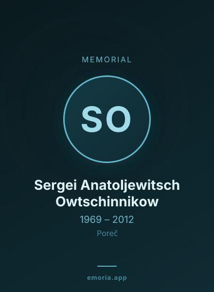 Memorial portrait of Sergei Anatoljewitsch Owtschinnikow