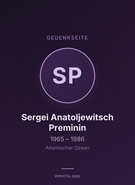 Gedenkportrait von Sergei Anatoljewitsch Preminin