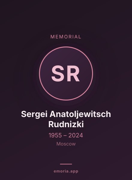 Memorial portrait of Sergei Anatoljewitsch Rudnizki