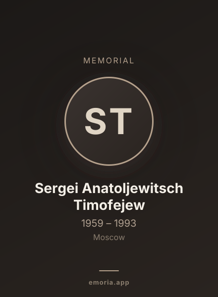 Memorial portrait of Sergei Anatoljewitsch Timofejew