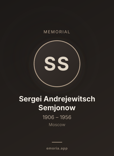 Memorial portrait of Sergei Andrejewitsch Semjonow