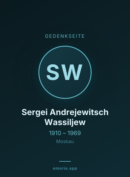 Gedenkportrait von Sergei Andrejewitsch Wassiljew