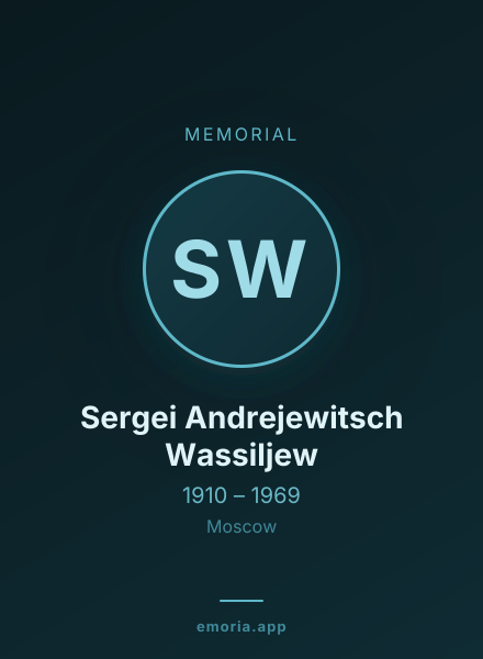 Memorial portrait of Sergei Andrejewitsch Wassiljew