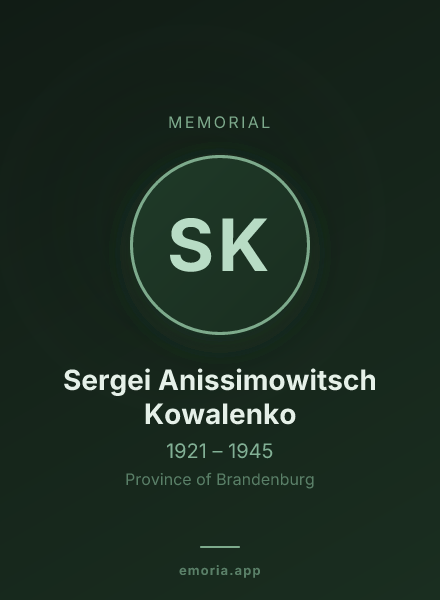 Memorial portrait of Sergei Anissimowitsch Kowalenko