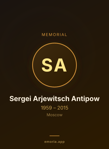 Memorial portrait of Sergei Arjewitsch Antipow