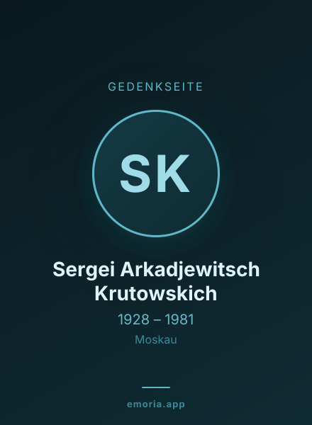 Gedenkportrait von Sergei Arkadjewitsch Krutowskich