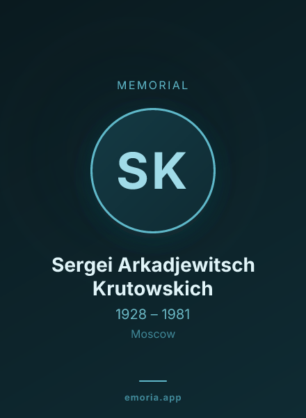 Memorial portrait of Sergei Arkadjewitsch Krutowskich