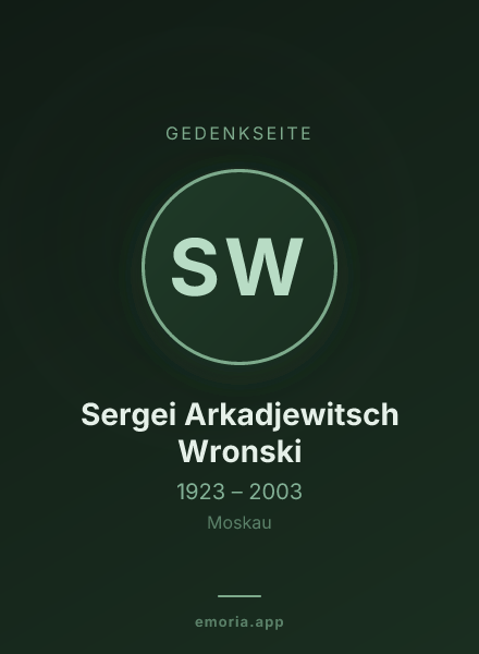 Gedenkportrait von Sergei Arkadjewitsch Wronski