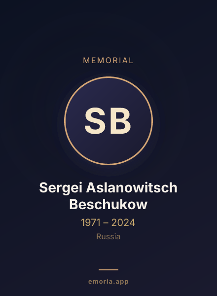 Memorial portrait of Sergei Aslanowitsch Beschukow