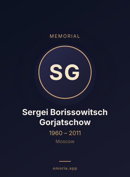 Memorial portrait of Sergei Borissowitsch Gorjatschow