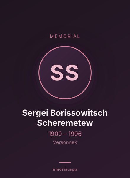 Memorial portrait of Sergei Borissowitsch Scheremetew