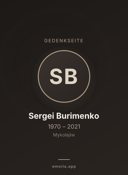 Gedenkportrait von Sergei Burimenko
