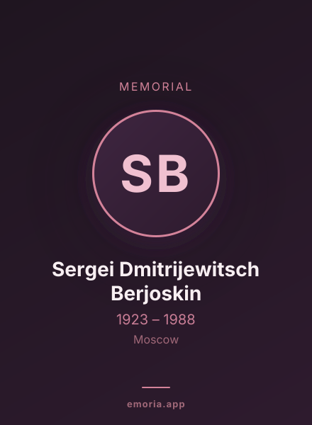 Memorial portrait of Sergei Dmitrijewitsch Berjoskin