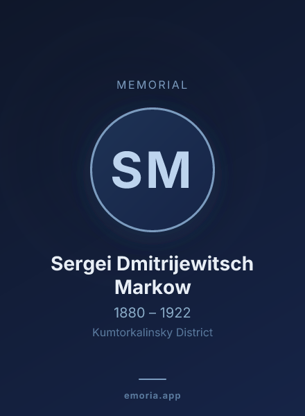Memorial portrait of Sergei Dmitrijewitsch Markow