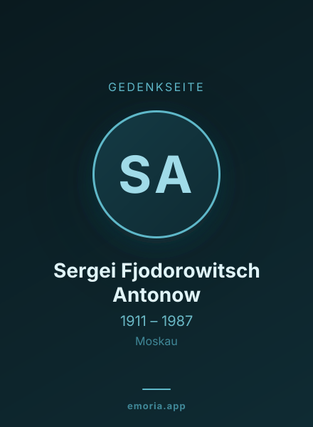 Gedenkportrait von Sergei Fjodorowitsch Antonow