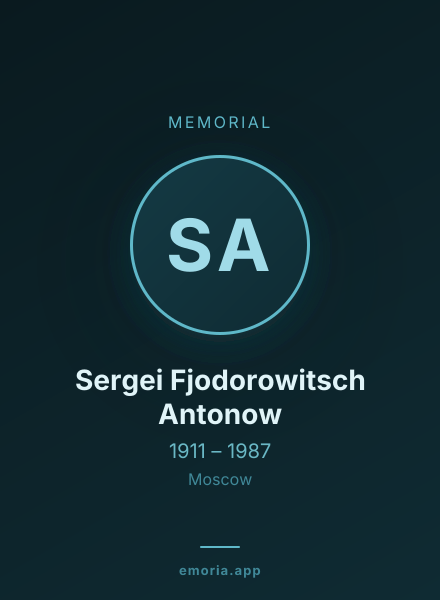 Memorial portrait of Sergei Fjodorowitsch Antonow
