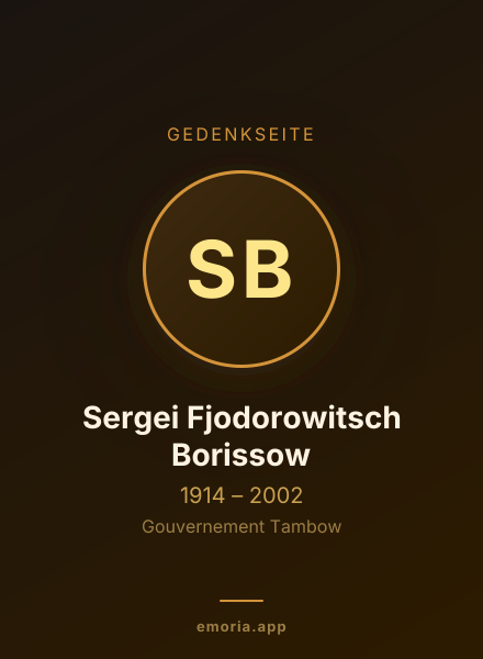 Gedenkportrait von Sergei Fjodorowitsch Borissow