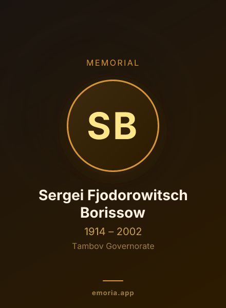 Memorial portrait of Sergei Fjodorowitsch Borissow