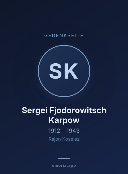 Gedenkportrait von Sergei Fjodorowitsch Karpow