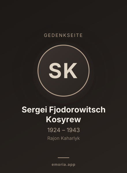 Gedenkportrait von Sergei Fjodorowitsch Kosyrew