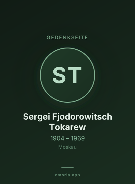 Gedenkportrait von Sergei Fjodorowitsch Tokarew