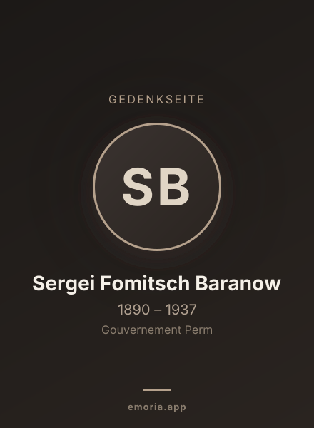 Gedenkportrait von Sergei Fomitsch Baranow