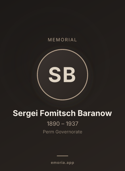 Memorial portrait of Sergei Fomitsch Baranow