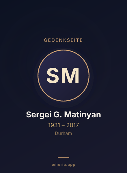 Gedenkportrait von Sergei G. Matinyan