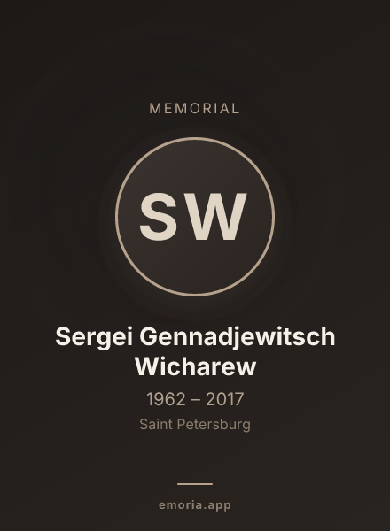 Memorial portrait of Sergei Gennadjewitsch Wicharew