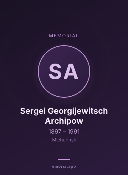 Memorial portrait of Sergei Georgijewitsch Archipow