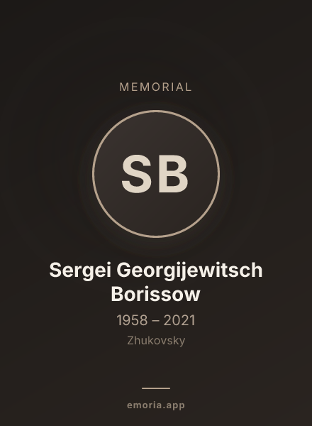 Memorial portrait of Sergei Georgijewitsch Borissow