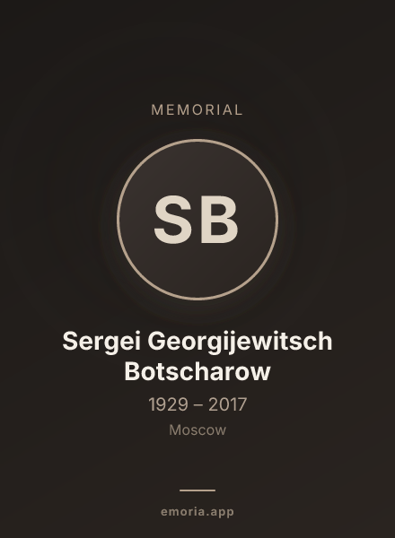 Memorial portrait of Sergei Georgijewitsch Botscharow
