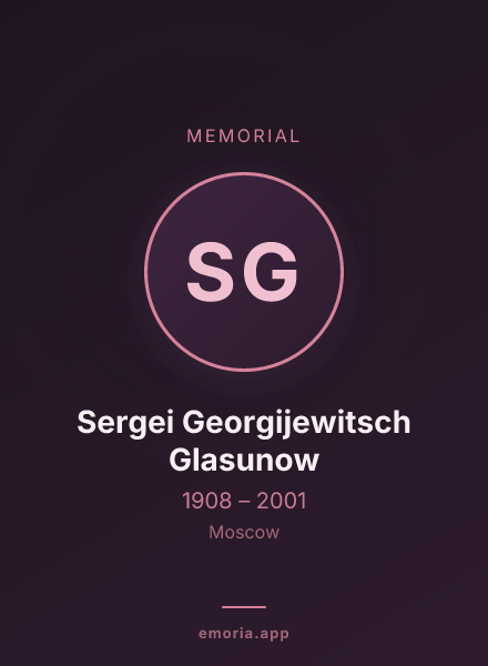 Memorial portrait of Sergei Georgijewitsch Glasunow