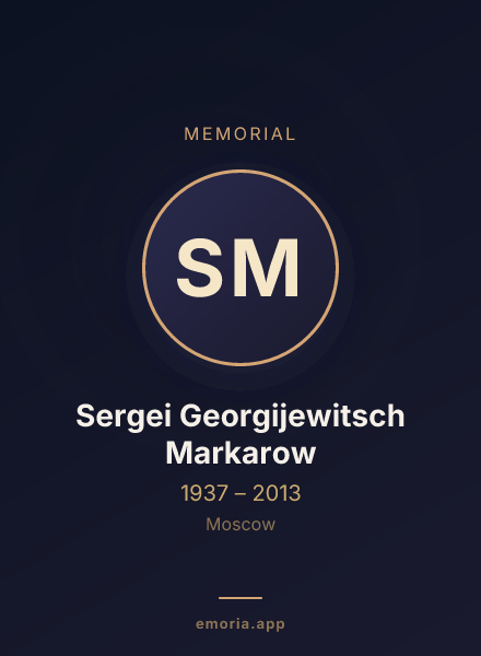 Memorial portrait of Sergei Georgijewitsch Markarow