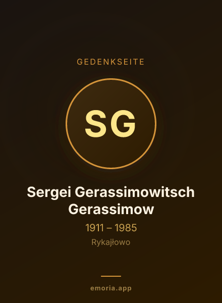 Gedenkportrait von Sergei Gerassimowitsch Gerassimow