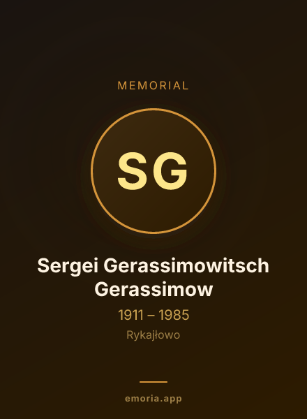 Memorial portrait of Sergei Gerassimowitsch Gerassimow