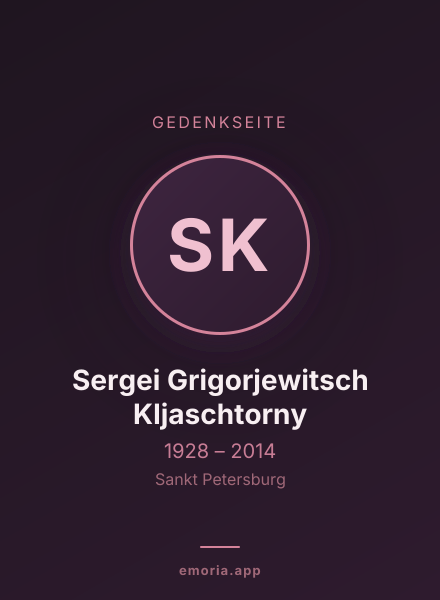 Gedenkportrait von Sergei Grigorjewitsch Kljaschtorny