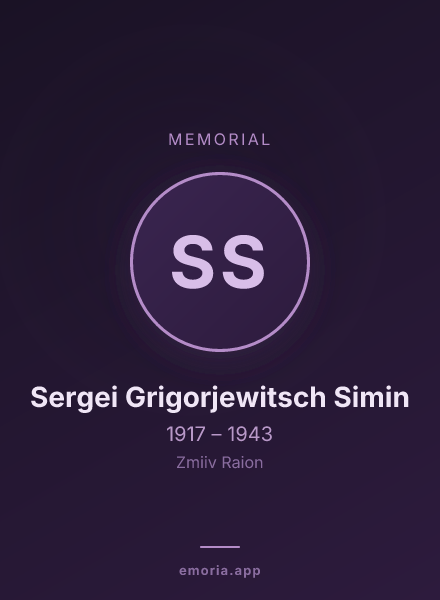 Memorial portrait of Sergei Grigorjewitsch Simin