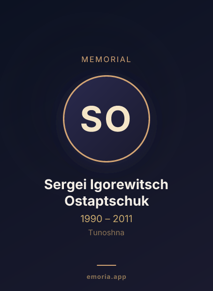 Memorial portrait of Sergei Igorewitsch Ostaptschuk