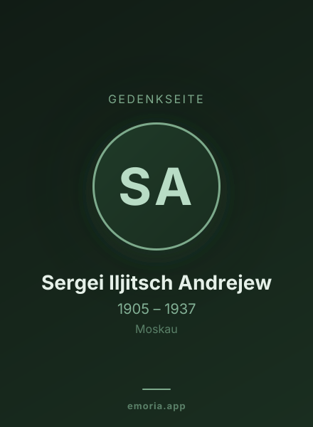 Gedenkportrait von Sergei Iljitsch Andrejew