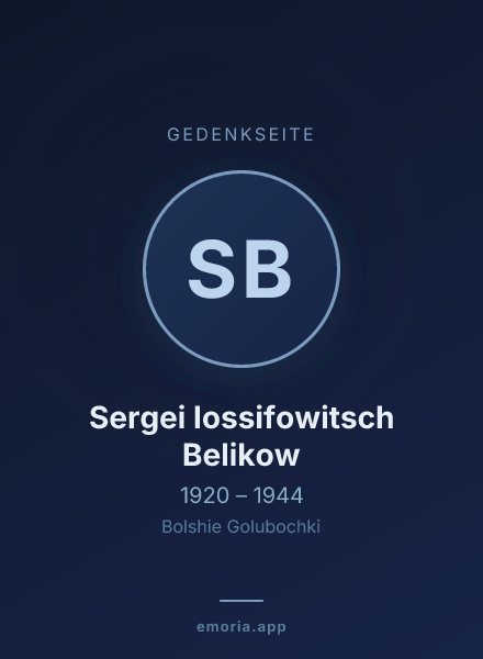 Gedenkportrait von Sergei Iossifowitsch Belikow