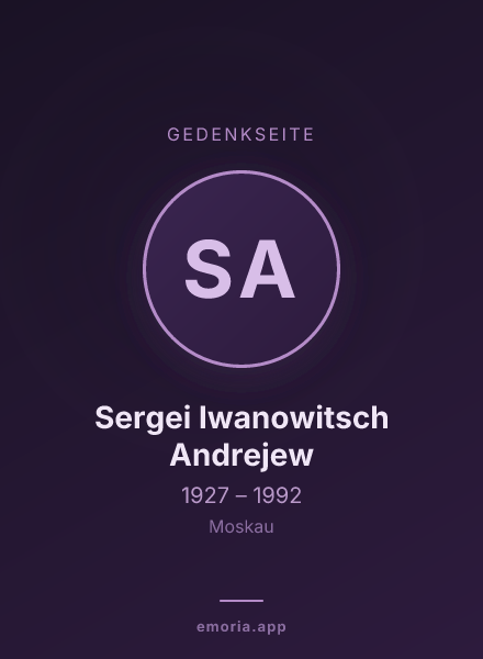 Gedenkportrait von Sergei Iwanowitsch Andrejew