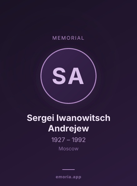 Memorial portrait of Sergei Iwanowitsch Andrejew