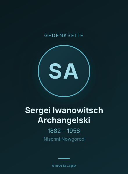 Gedenkportrait von Sergei Iwanowitsch Archangelski