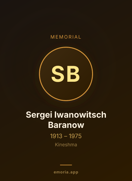 Memorial portrait of Sergei Iwanowitsch Baranow