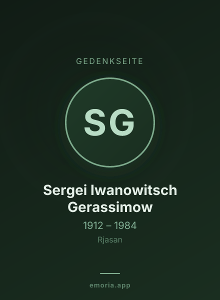 Gedenkportrait von Sergei Iwanowitsch Gerassimow